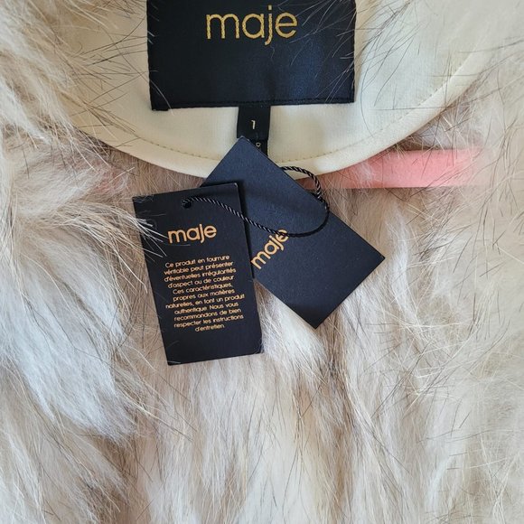 ✨️Host pick✨️NWT Maje 100% Fur vest in rare white - Picture 3 of 7